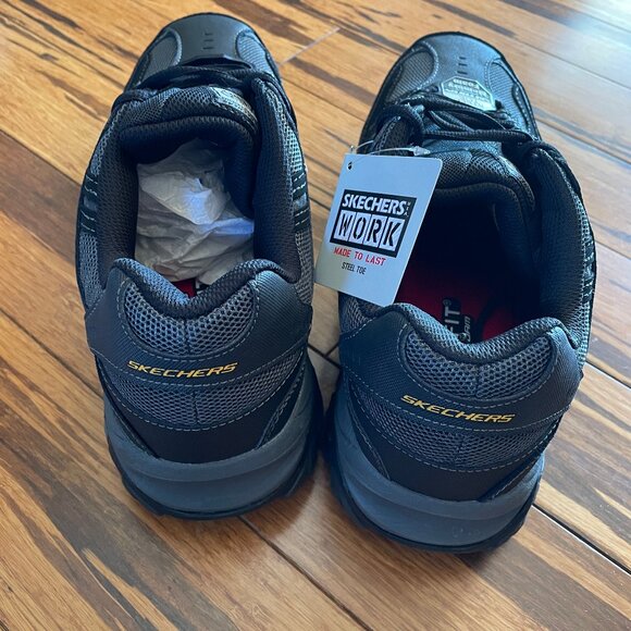 New with Tags - Skechers Work Steel Toe Sneaker Cankton Black Men's Size 12 - Picture 3 of 9